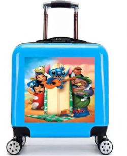 VALISE DELUXE STITCH AVEC AMIS ROSE AVEC SERRURE 18